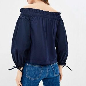 Banana Republic Navy Off-Shoulder Blouse